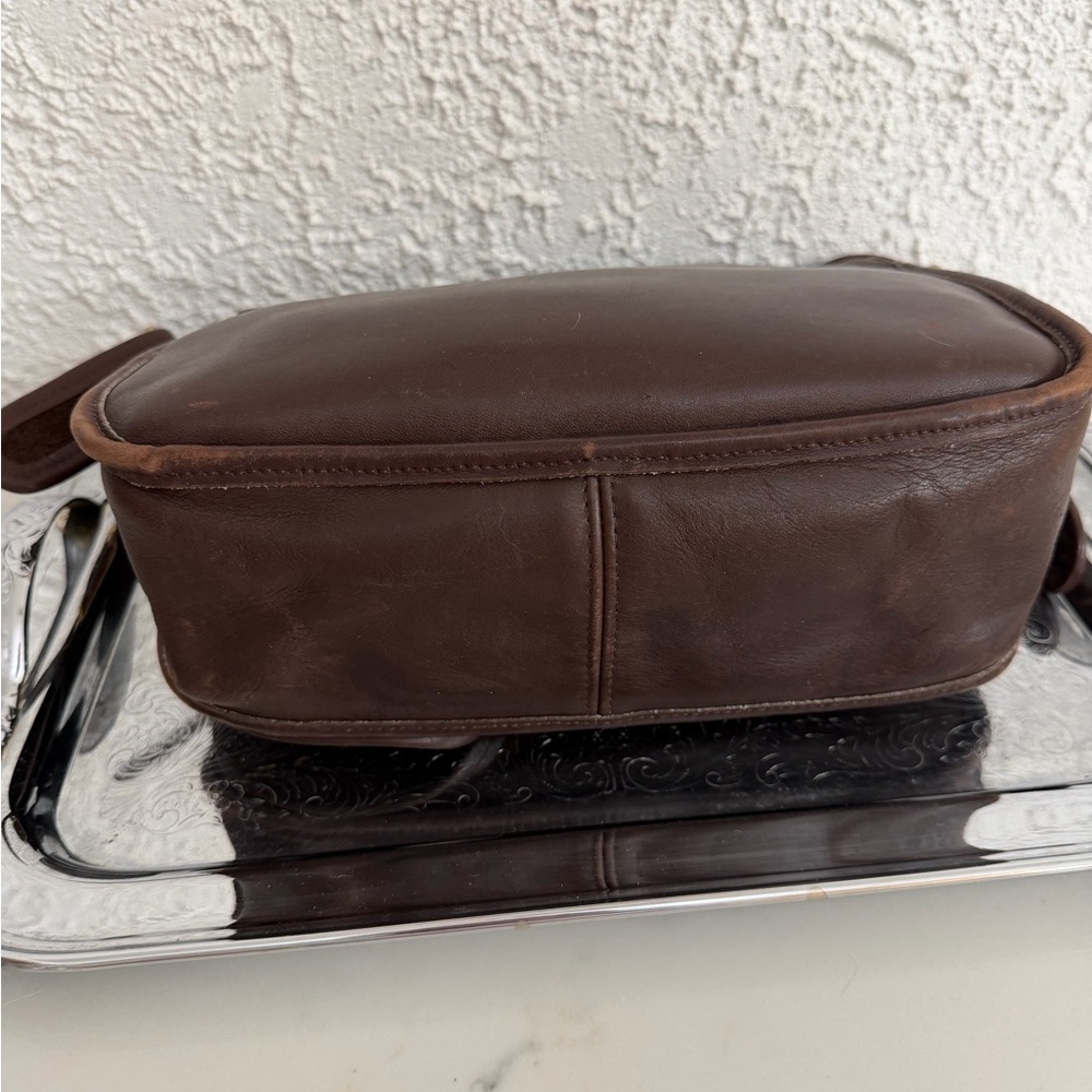 COACH VINTAGE 70'S # 9170 CLASSIC SHOULDER BAG POUCH, VG MOCHA BROWN FLAP - Picture 5 of 9